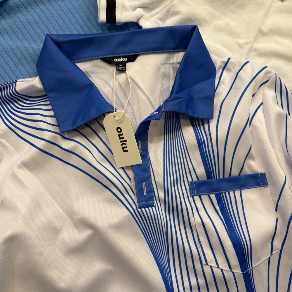 NWT Ouku Polo Shirts Lot of 3 Mens XL Modern Collar 2 Short, 1 Long Sleeve - Picture 9 of 10